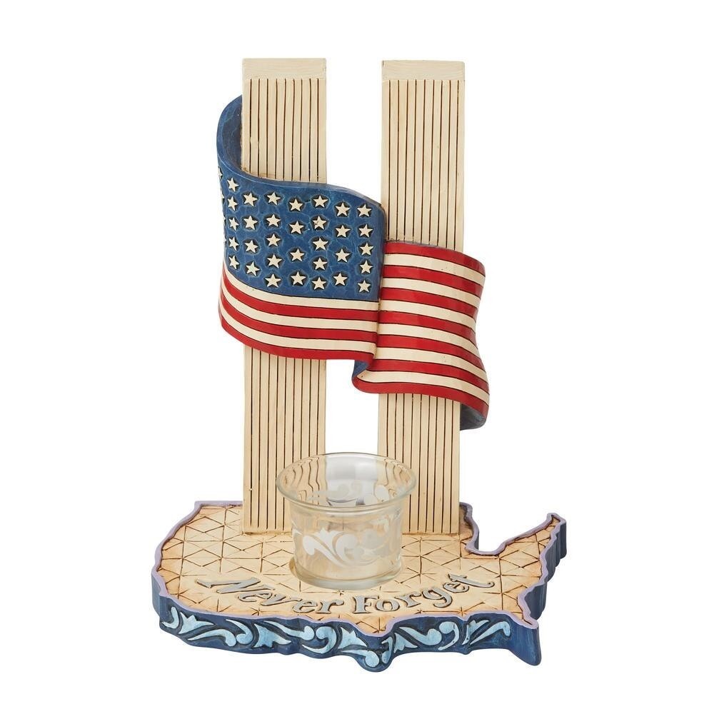 Jim Shore Fallen But Not Forgotten - Never Forget 9-11 Candle Holder 6008787
