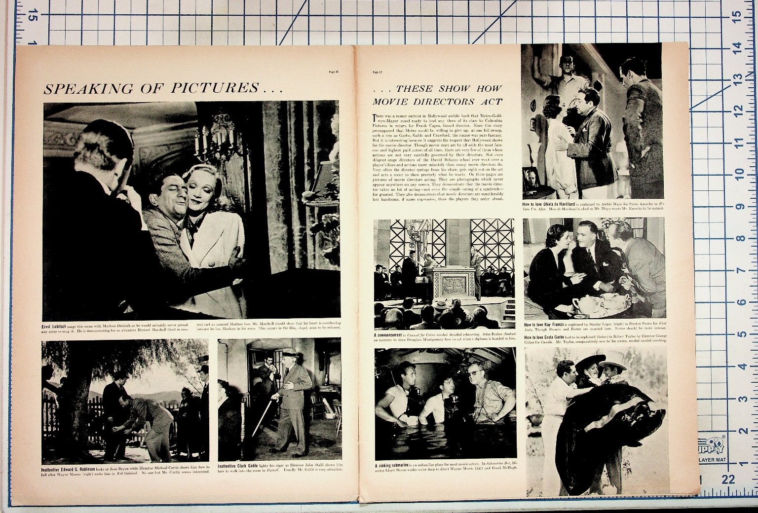 1930s Hollywood Movie Directors Actors Magazine Article & Colgate Ad Page