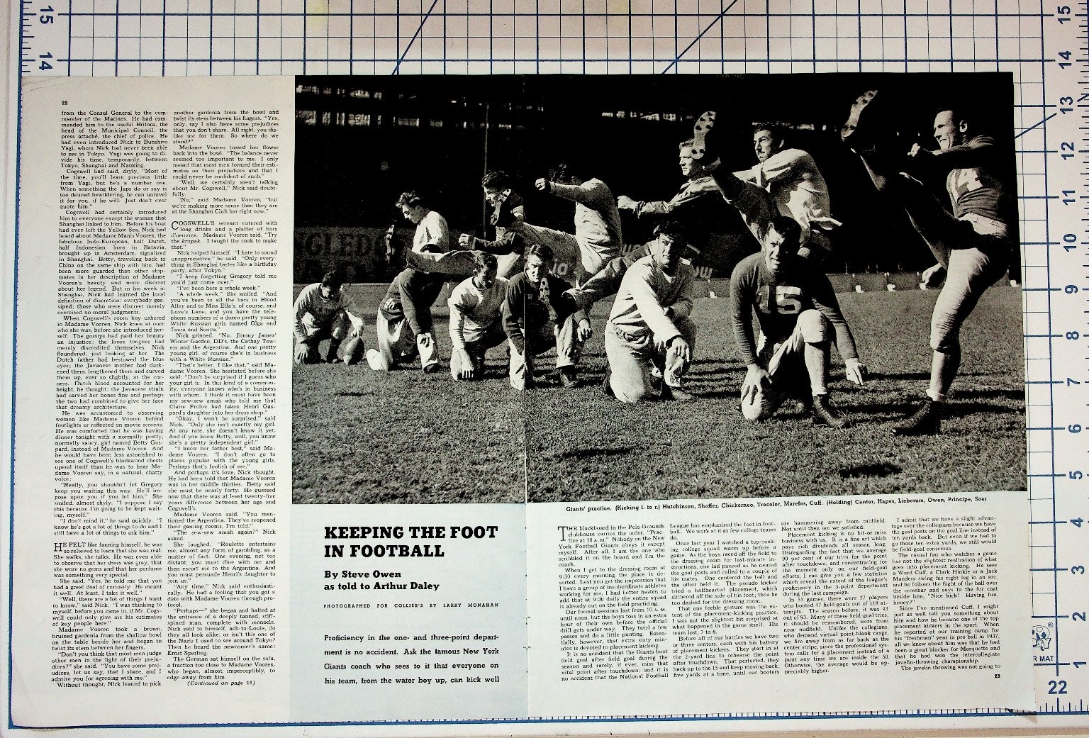 1953 Collier's Magazine Football Article Steve Owen NY Giants Redskins Ephemera