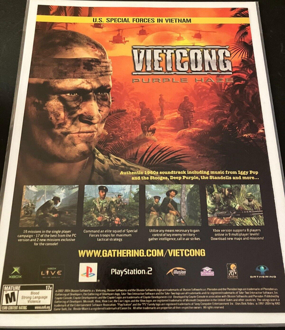 Vietcong: Purple Haze - U.S. Special Forces Gaming Print Ad / Poster / Wall Art