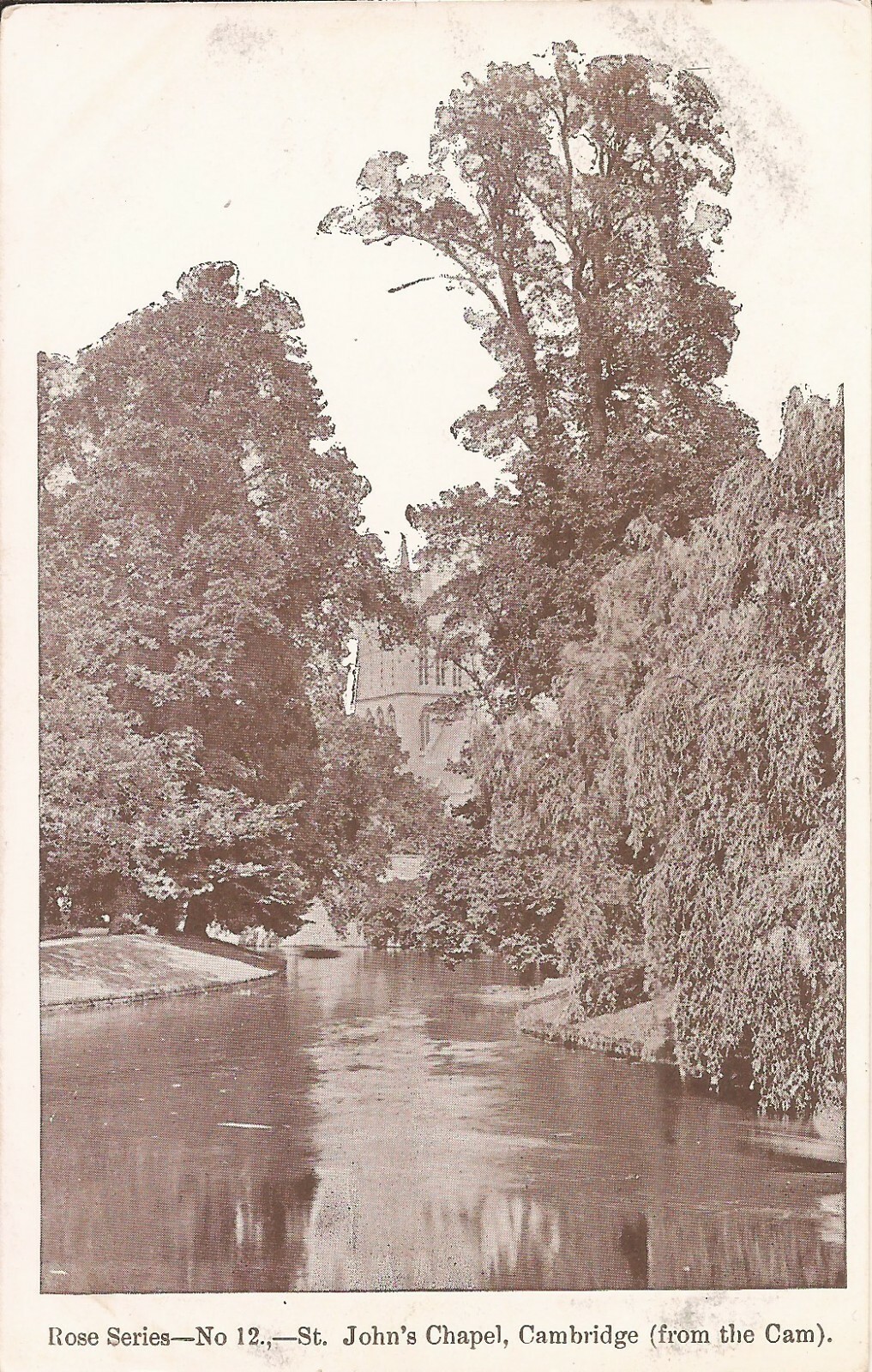 Cambridge, ENGLAND - U. K. - ST. John's Chapel from River Cam