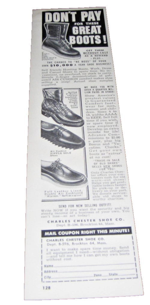 1959 Print Ad Chester Boots Thermal,Ripple Sole, Chester Shoe Co. Brockton,MA