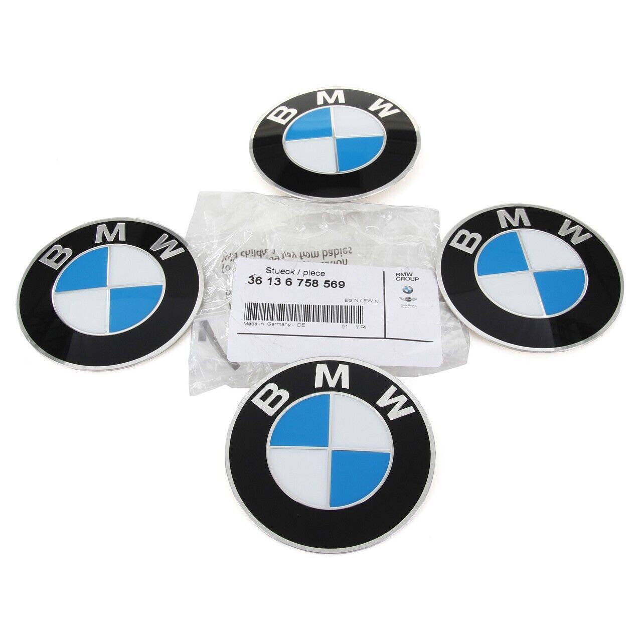 New Wheel Center Cap Emblem Stickers Roundel Logo SET x4 D=70mm 36136758569