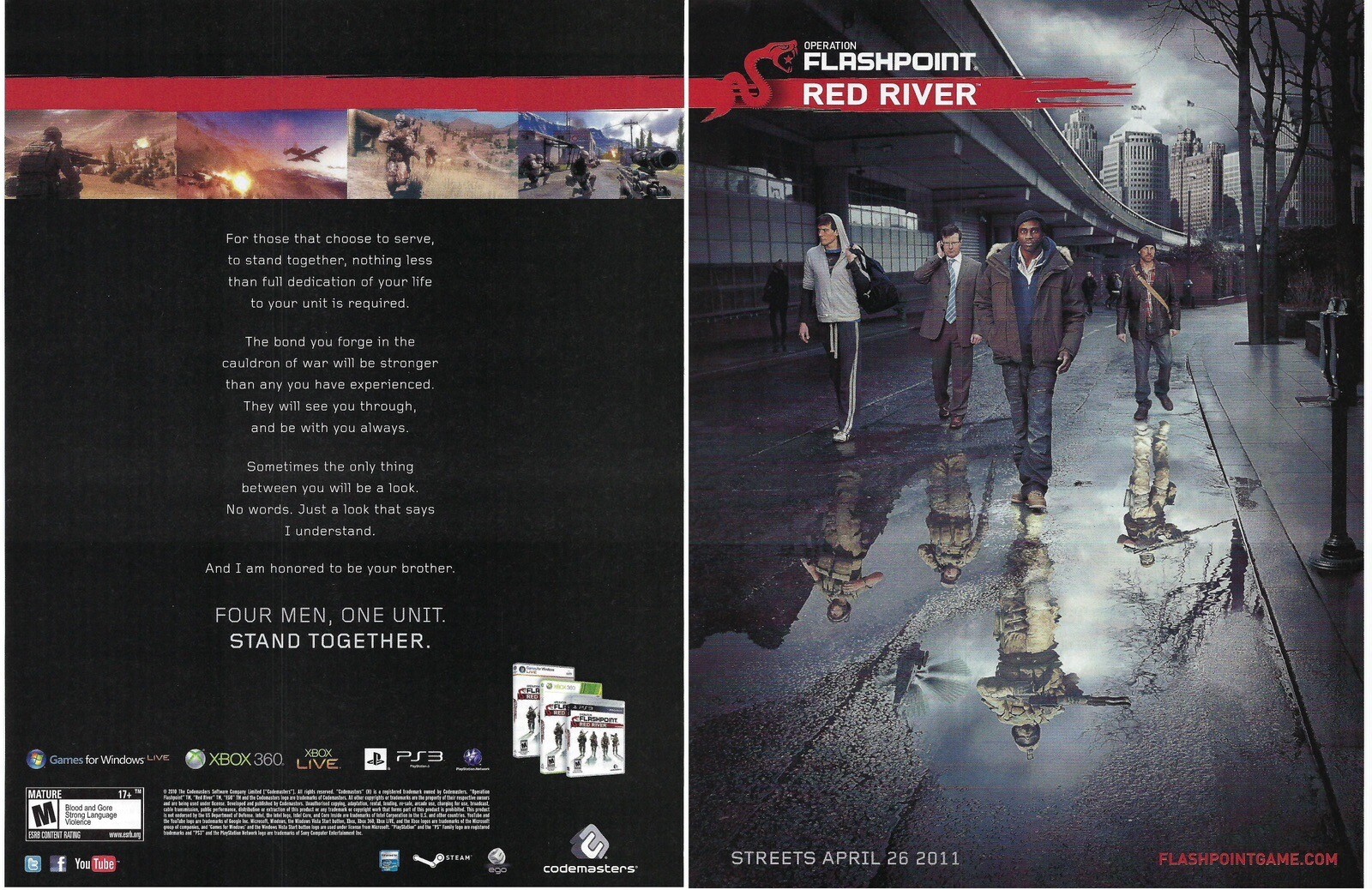 2011 Operation Flashpoint Red River Video Game Codemasters Retro Print Ad/Poster