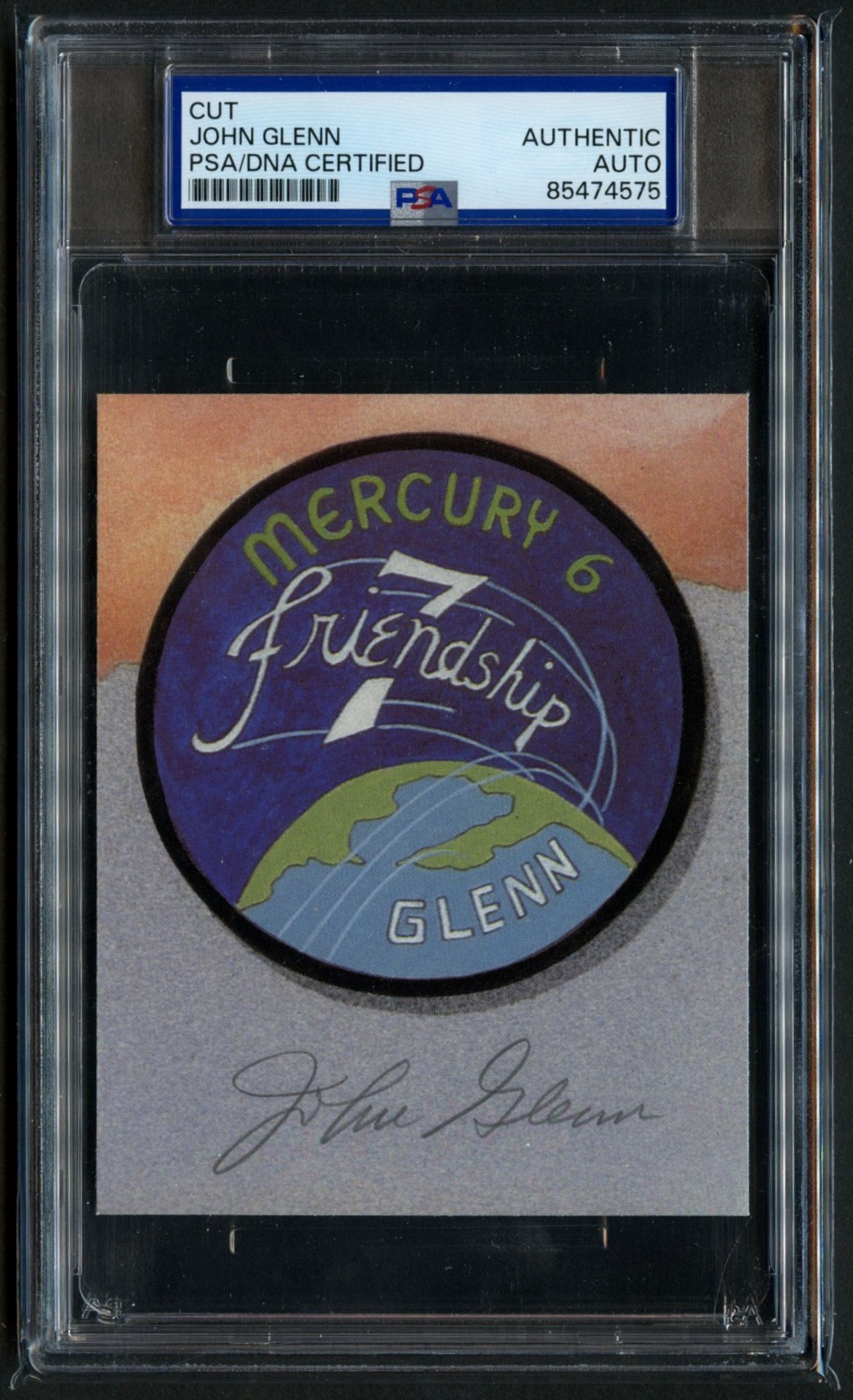John Glenn d2016 signed autograph 3.5x4.5 Cut Mercury 7 Astronaut PSA Slabbed