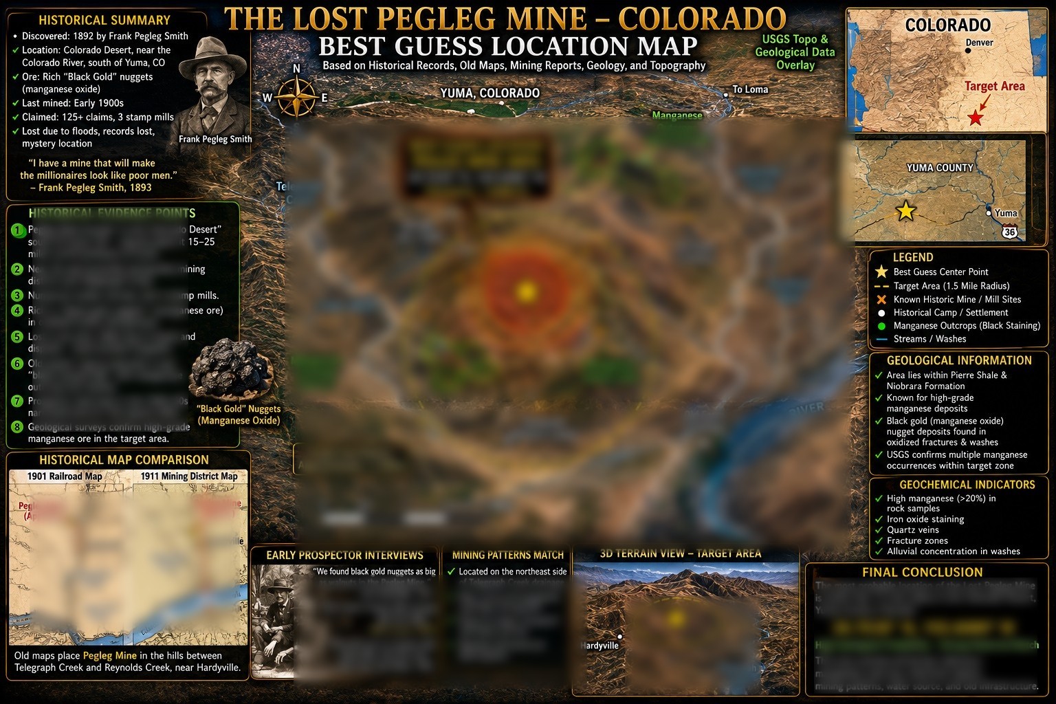 108 Lost Pegleg Mine in Colorado Treasure Map - Best Location Expertly Revealed