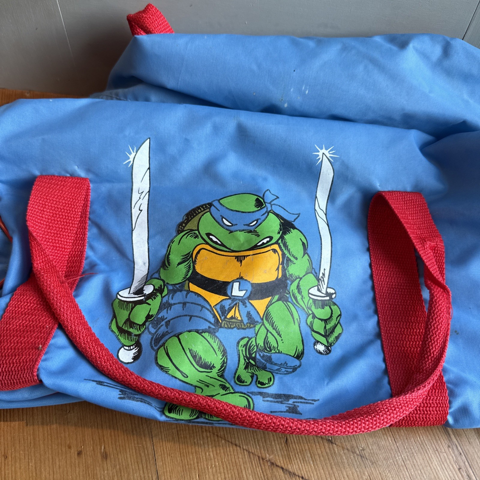 Vtg 1988 TMNT Duffel Bag Mirage Studios Teenage Mutant Ninja Turtles Leonardo