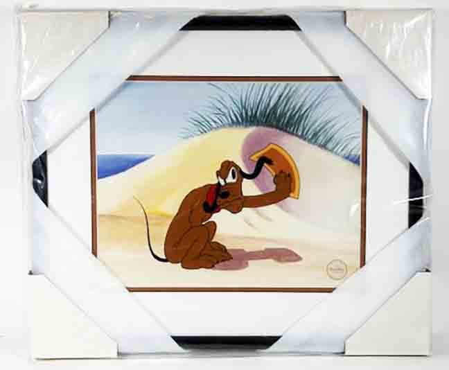Disney\'s Beach Picnic Framed Sericel, Pluto, \