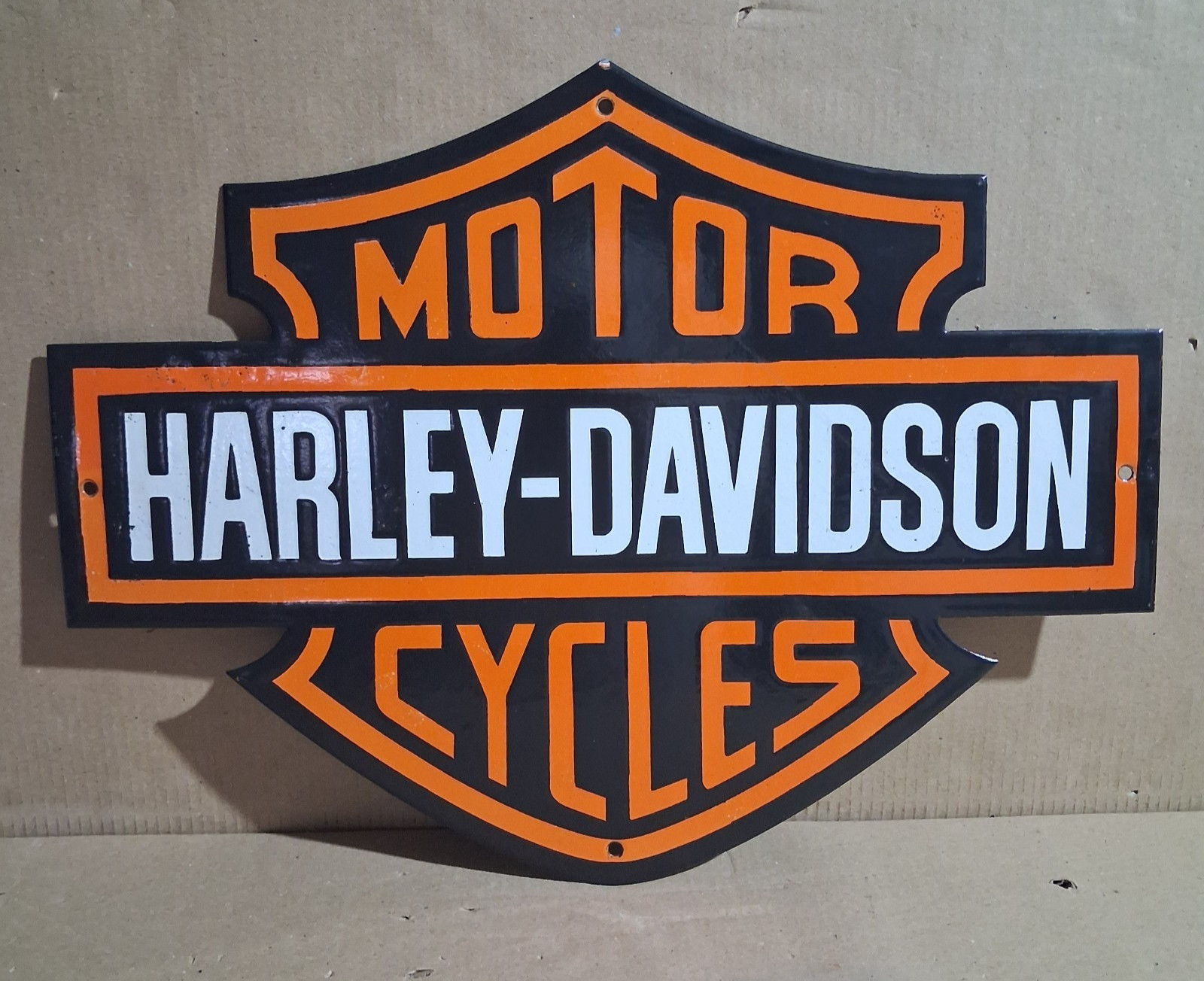 Harley Davidson Motorcycles Porcelain Enamel Sign  22x16 Inches 1 Sided