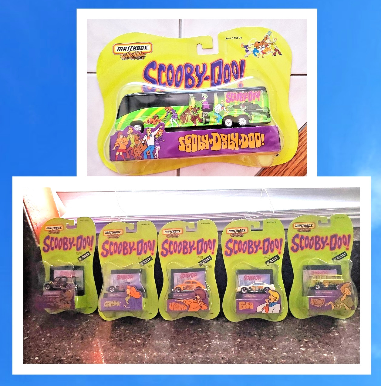 2000 (6) MATCHBOX SCOOBY-DOO /DAPHINE/VELMA/FRED/SHAGGY/TOUR BUS/RARE/VTG/NOC