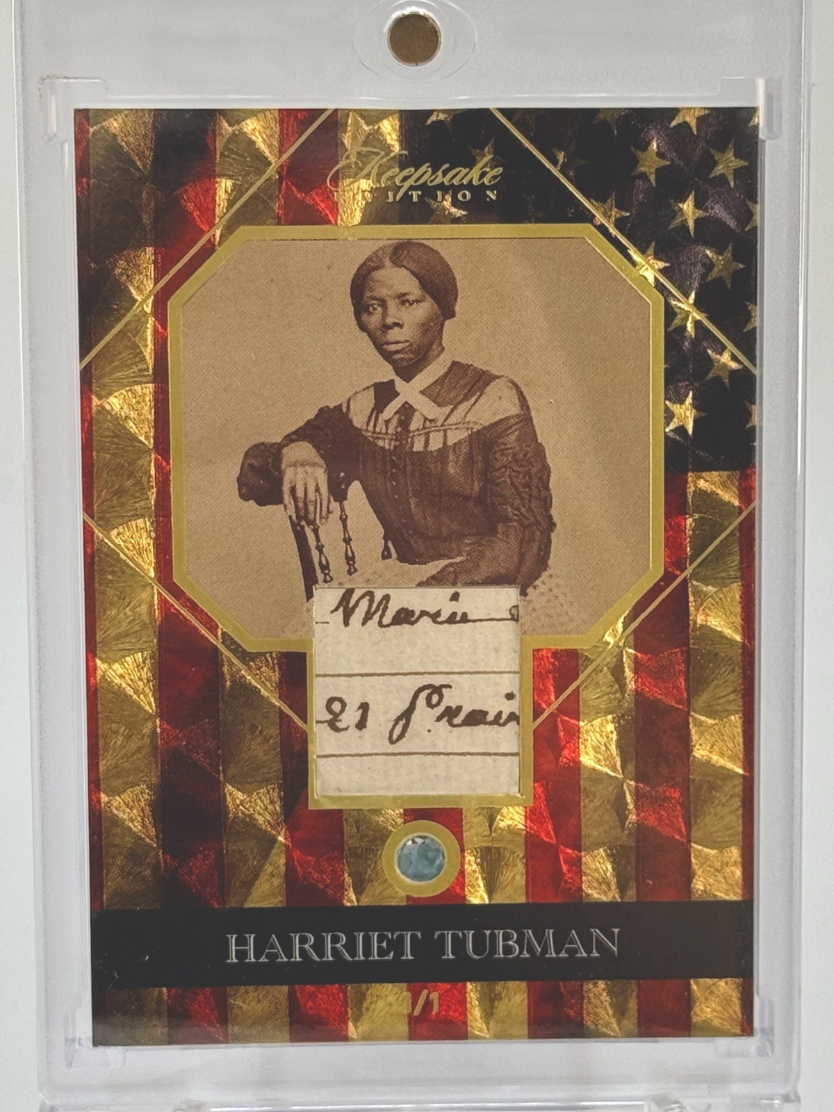 1/1 Handwritten Keepsake Historic Edition HARRIET TUBMAN Relic  GOLD-USA Variant