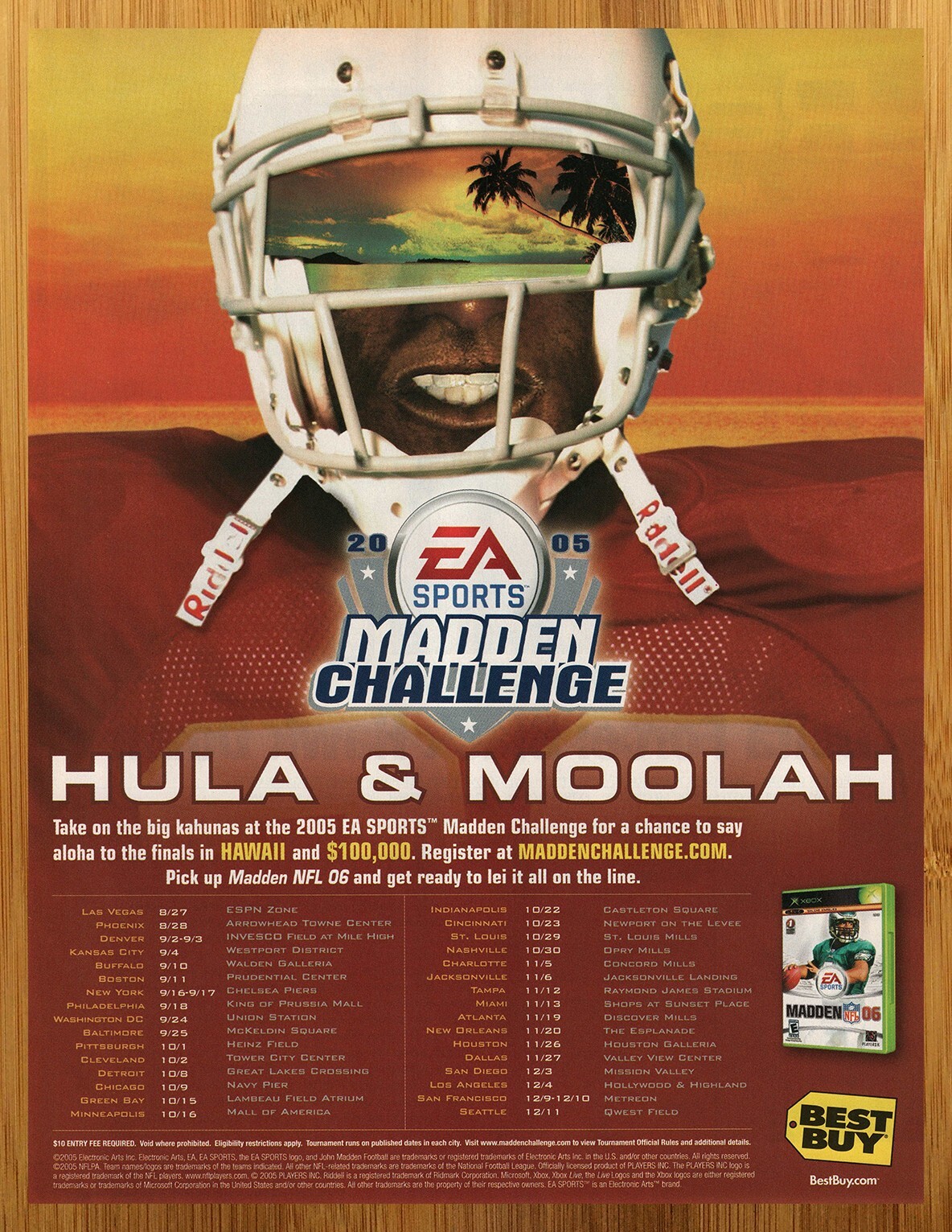 2005 Madden 06 Xbox Vintage Print Ad/Poster EA NFL Football Video Game Promo Art