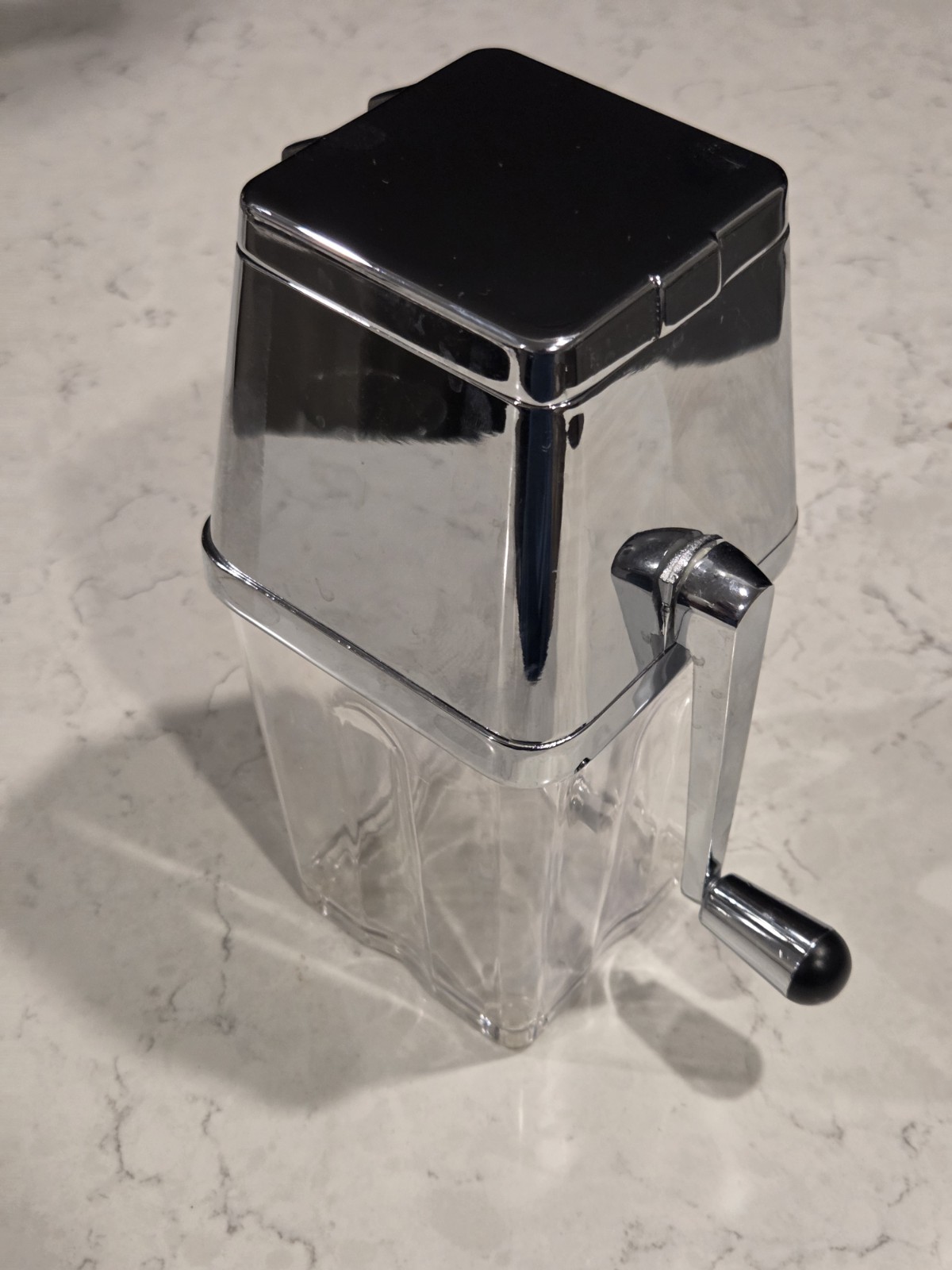 Metrokane Vintage Chrome Manual Hand Crank Ice Crusher