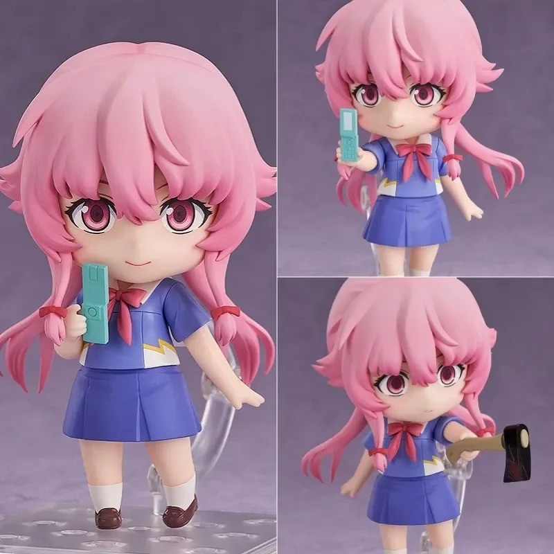 Future Diary Yuno Gasai Nendoroid #2316 PVC Figure w/ Swappable Faces Toy
