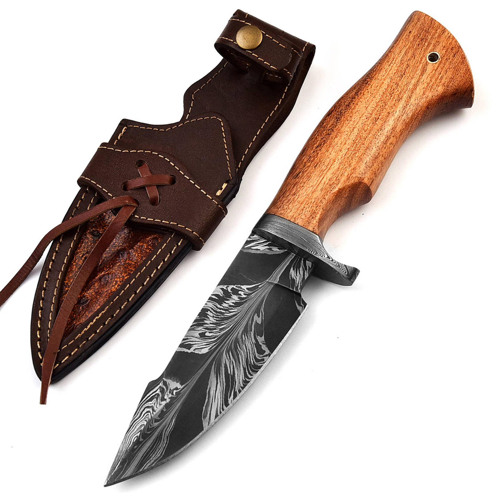 Premium Handmade Damascus Steel Knife | Razor-Sharp Hunting & Skinning Knife