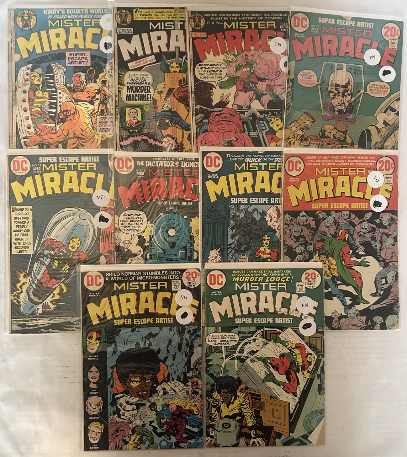 Mister Miracle bundle ten issues #4, 5, 8, 10, 12-17 (DC Comics 1971)