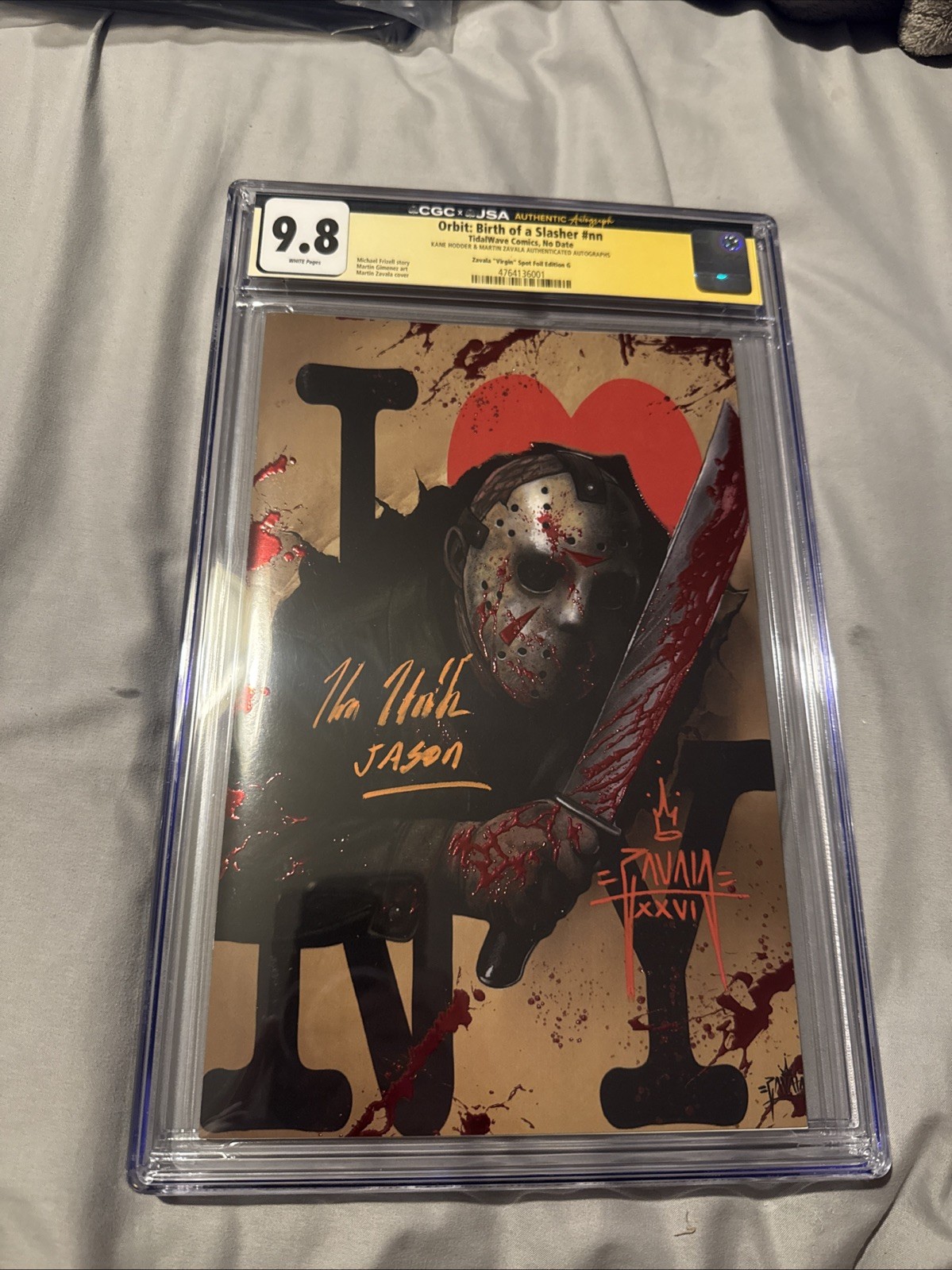 ORBIT: BIRTH OF A SLASHER CGC 9.8 •2x SIGNED KANE HODDER (Jason) Zavala Foil