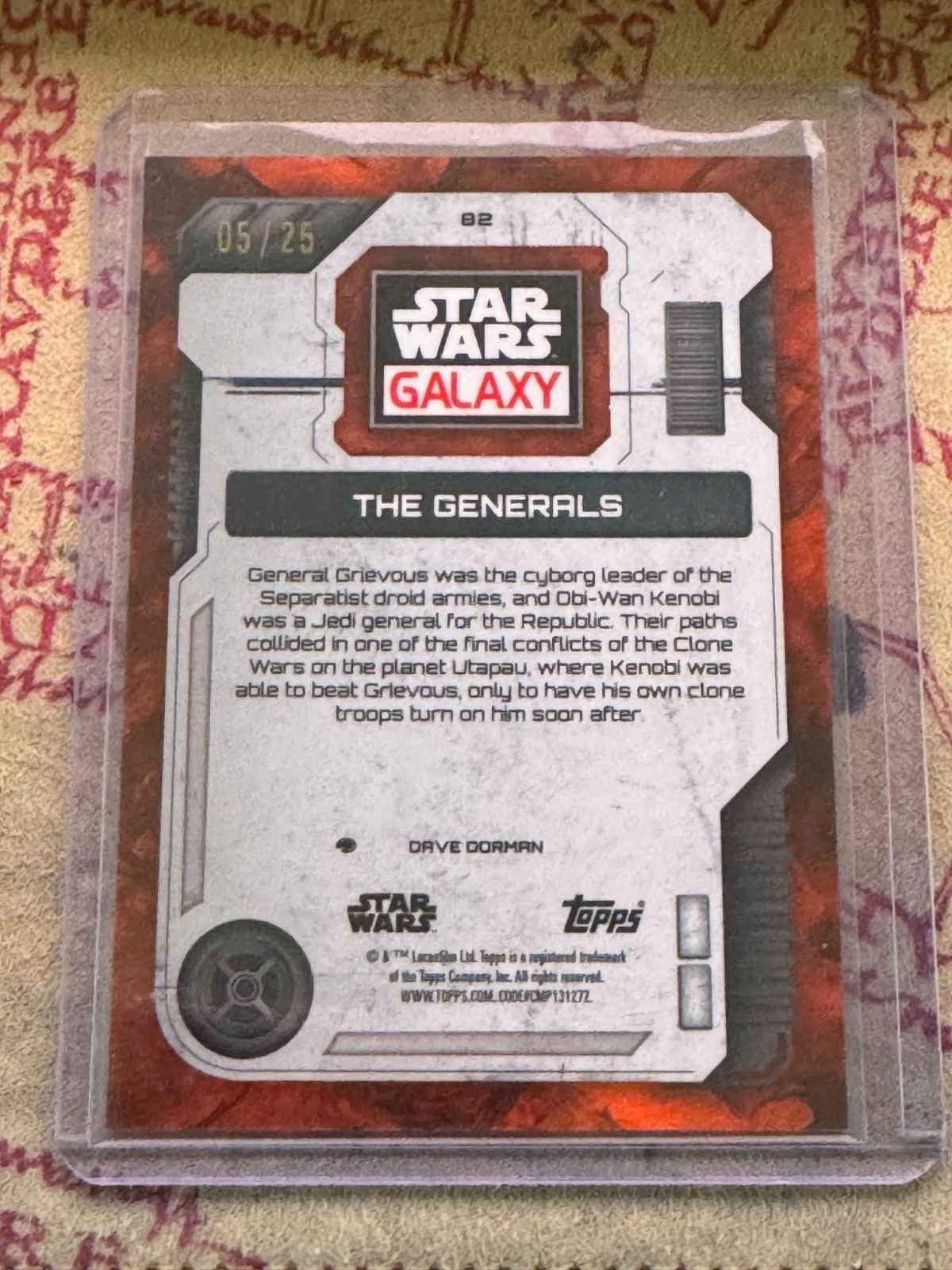 2026 Topps Star Wars Galaxy The Generals Orange Parallel #05/25
