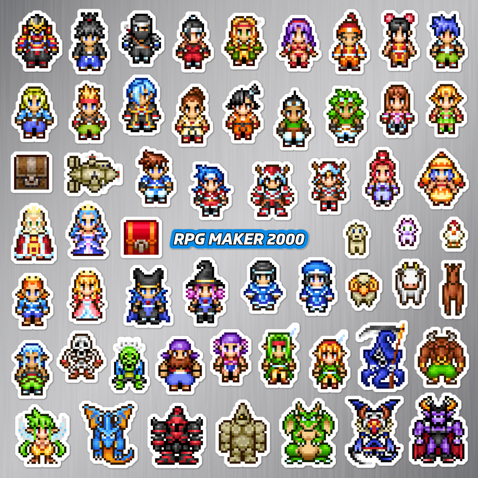 RPG Maker 2000 Magnets PC Pixel Art 58 Magnet Pack