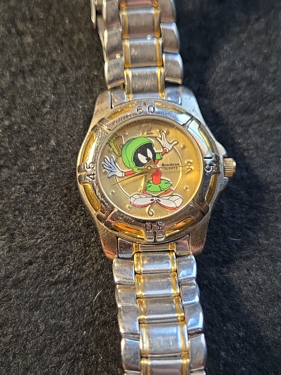 Marvin The Martian Armitron Looney Tunes Stainless Steel Watch 1996 Rare VTG WB