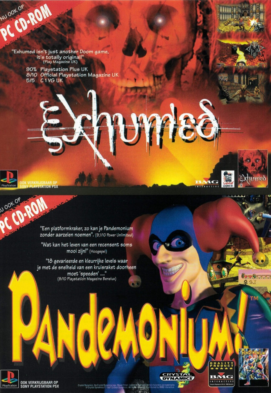 1997 Exhumed / Pandemonium (PC/PS) A4 Vintage Print Ad/Poster, 100% Official Art