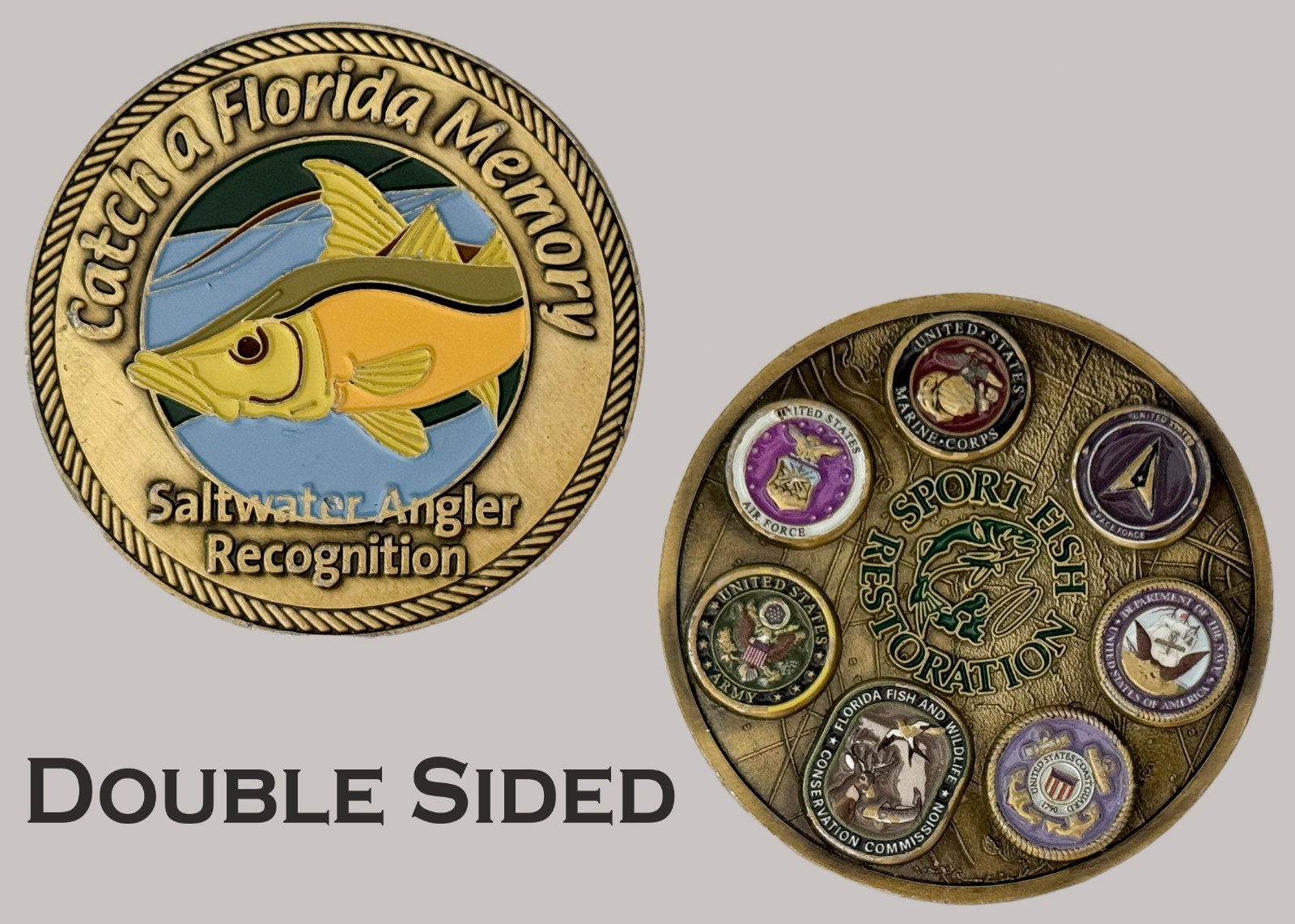 Florida Saltwater Angler Sport Fish Restoration Themed Challenge Coin  J#35