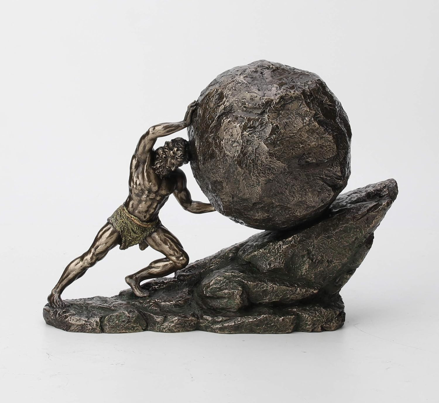 8 1/8 Inch Sisyphus and the Eternal Boulder Cold Cast Resin Bronze Finish Statue