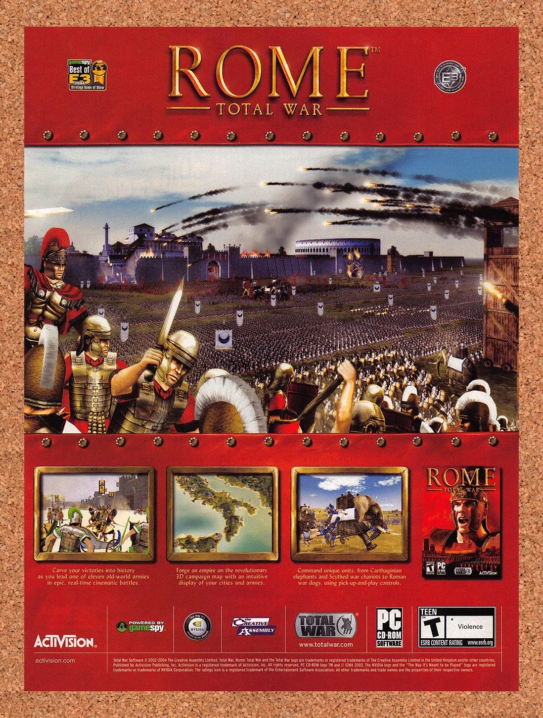 2004 Rome Total War PC Original Advertisement / Retro Promo v1