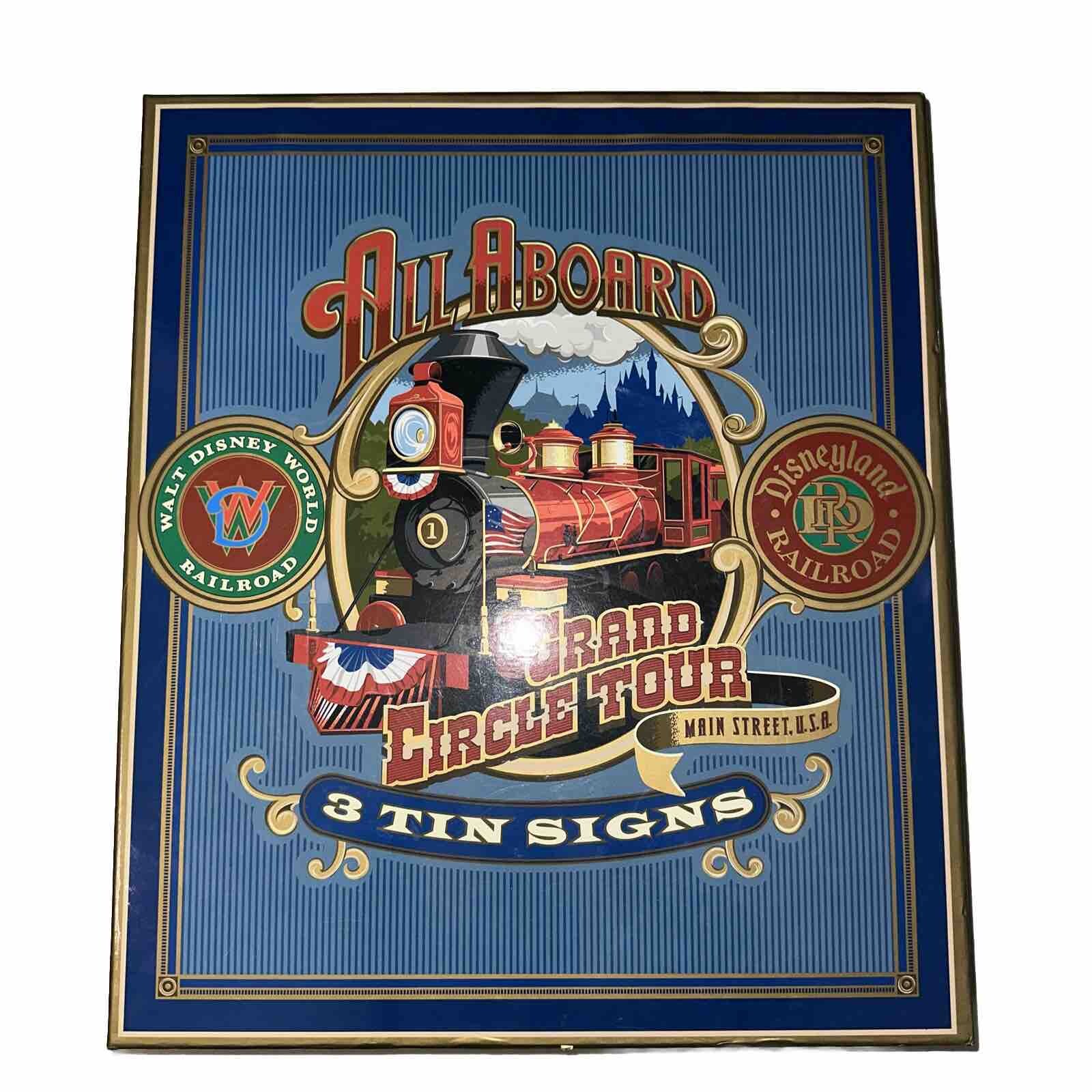 Disney Railroad All Aboard Grand Circle Tour Main Street USA 3 Tin Set RARE