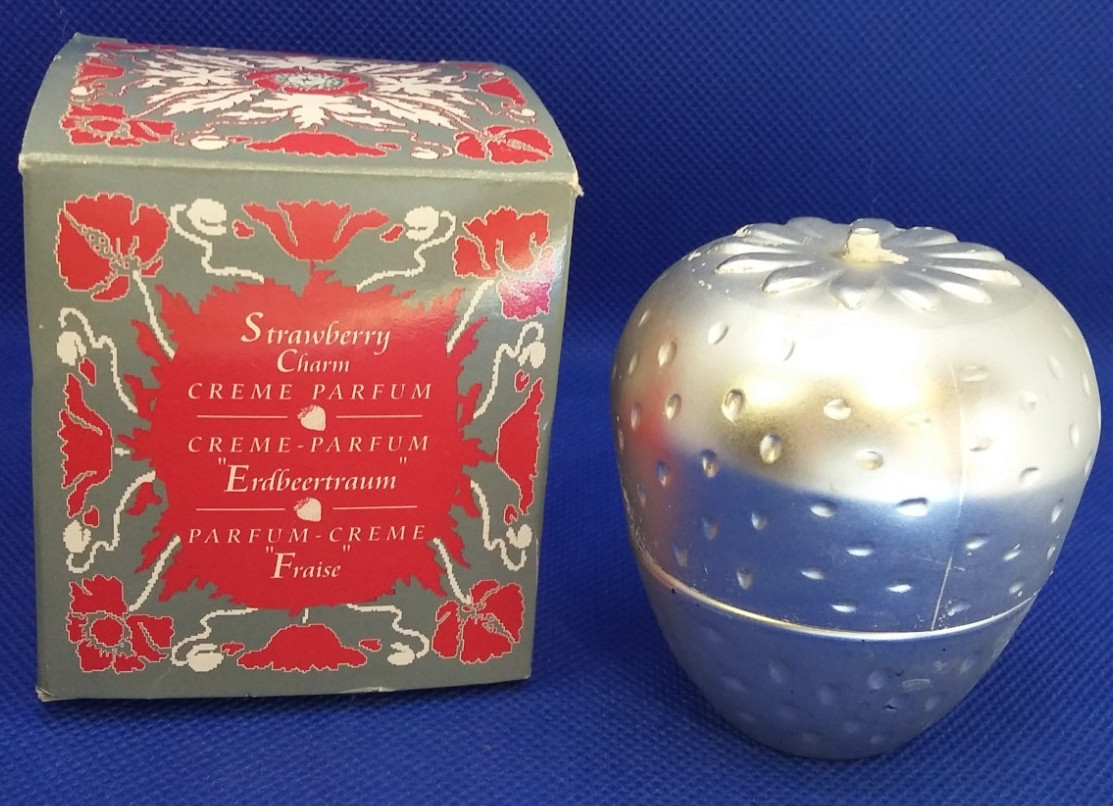 Avon Vintage Boxed Collectable Strawberry Charm Creme Parfum Soft Musk Pot EMPTY