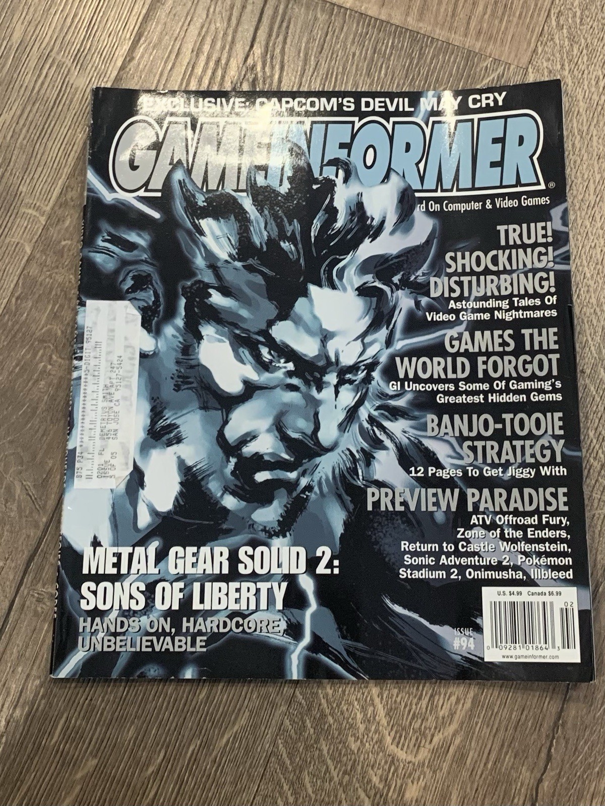 VERY RARE Game Informer Magazine Feb. 2001 Issue #94 Metal Gear Solid 2 Issue