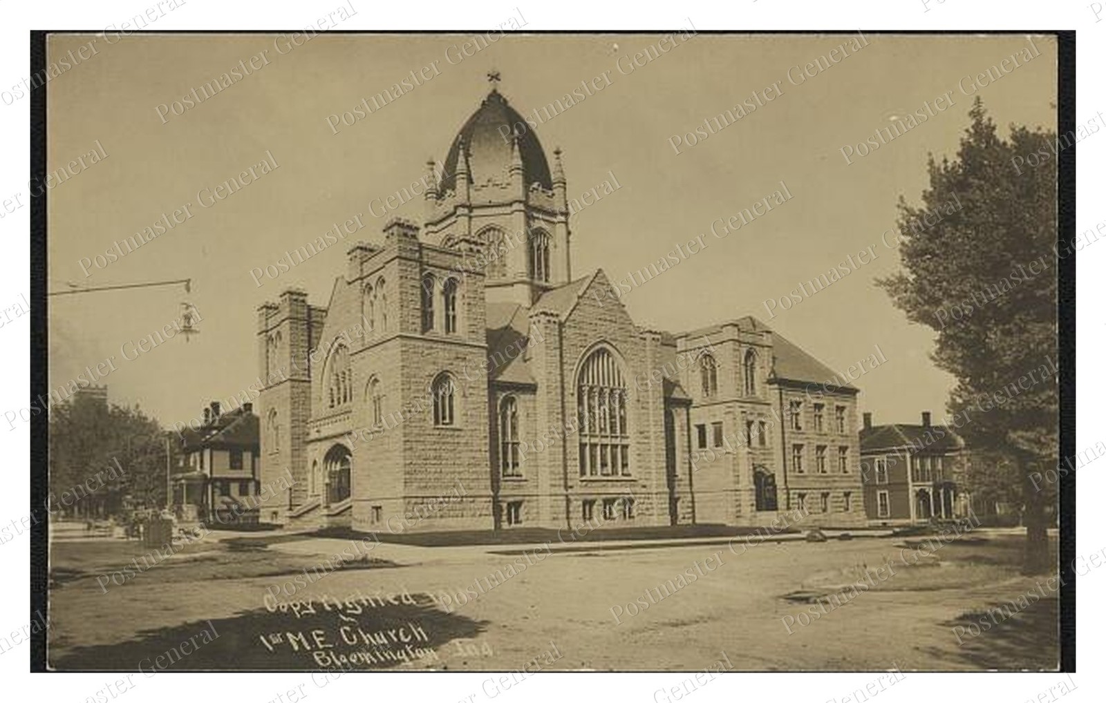 Bloomington Indiana 1st M.E. Church Standard Postcard COPY RPPC