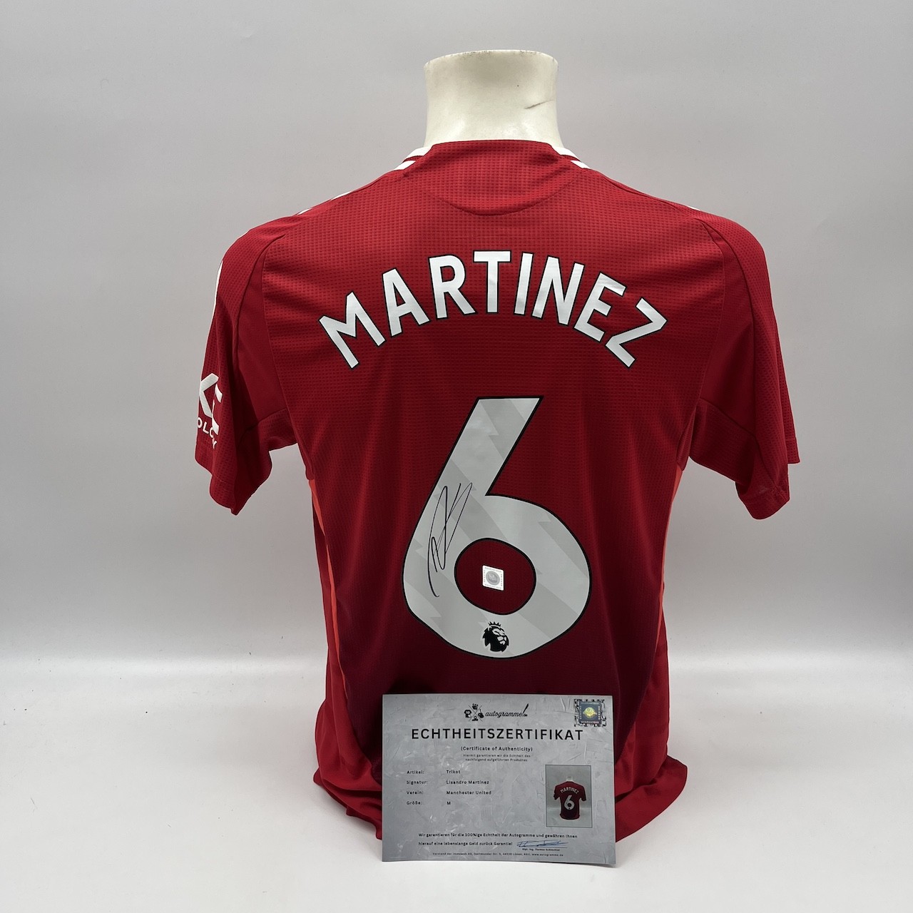 Manchester United Lisandro Martinez Signed Jersey Autogramm Adidas COA M