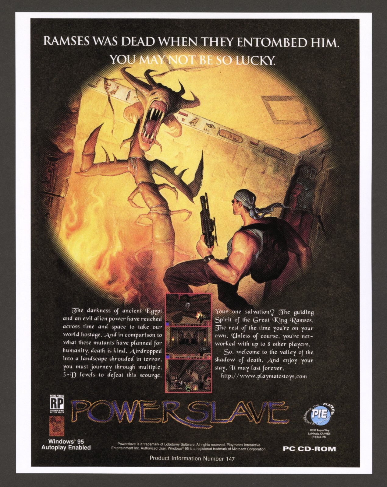 PowerSlave Exhumed Playstation 1 PS1 Sega Saturn PC Game Promo Ad Print Poster