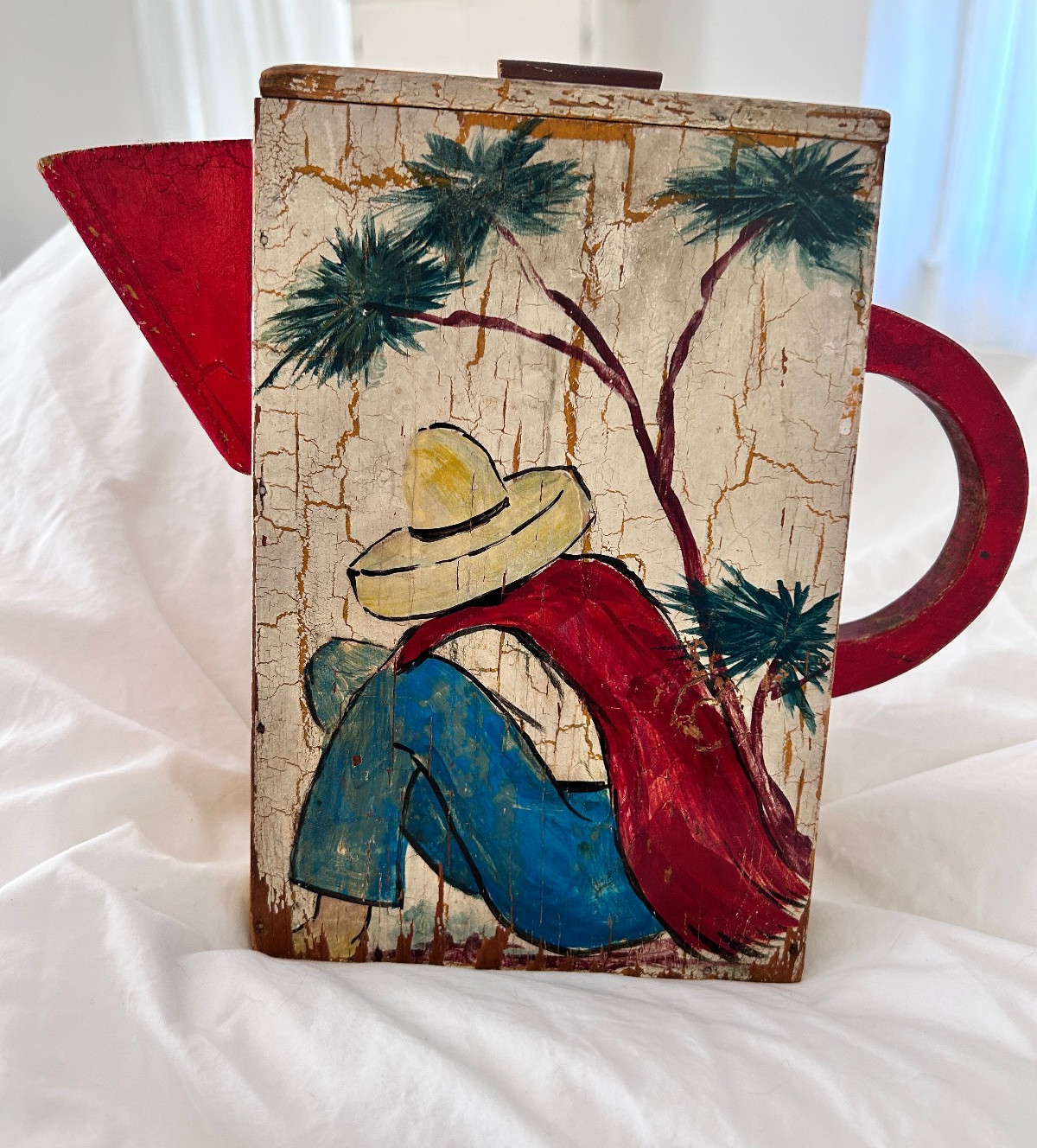 Vintage Mexican Siesta Sleeping Soap Box, California, Laundry Wooden Folk Art