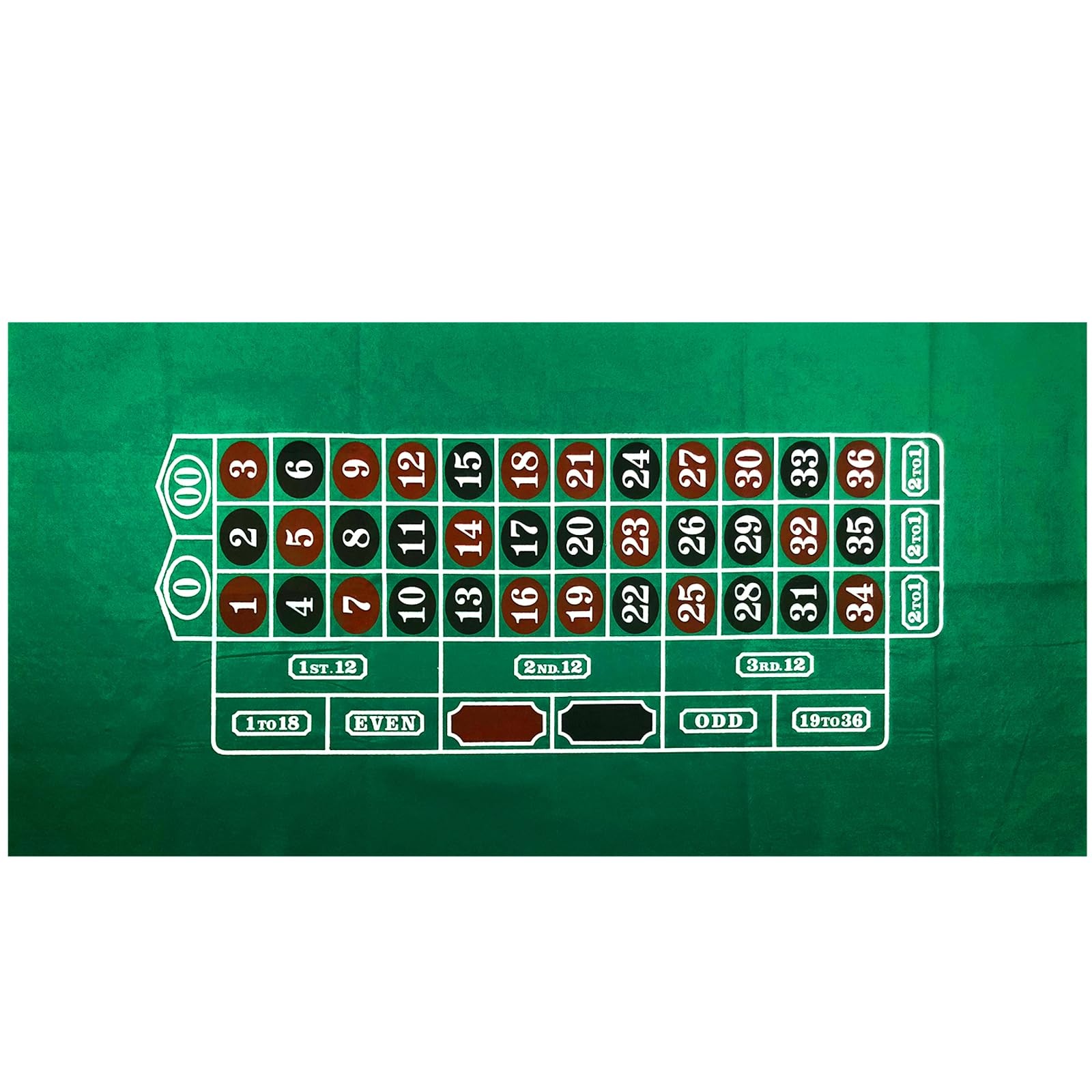 Roulette Table Top Felt Layout - 36\