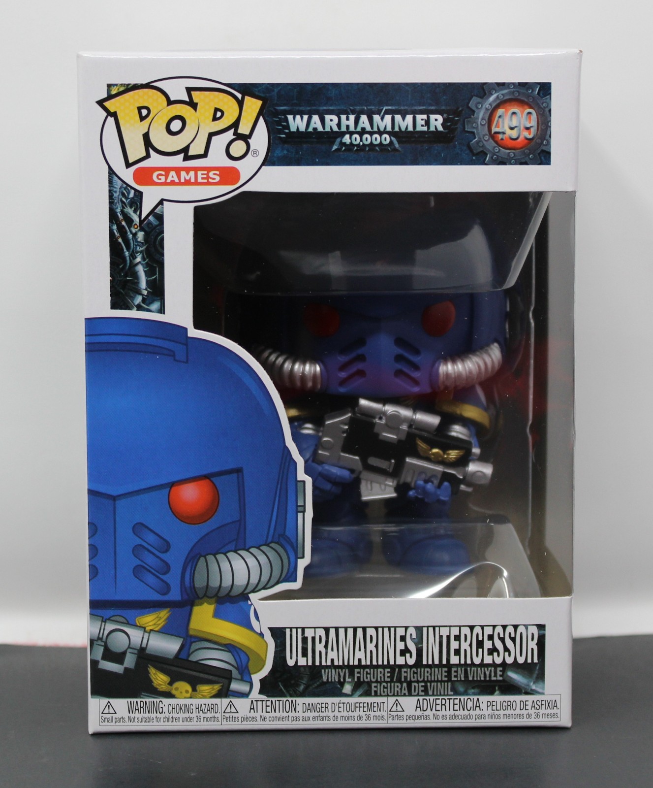 WARHAMMER 40,000 - ULTRAMARINE INTERCESSOR - VAULTED - FUNKO POP w/PROTECTOR