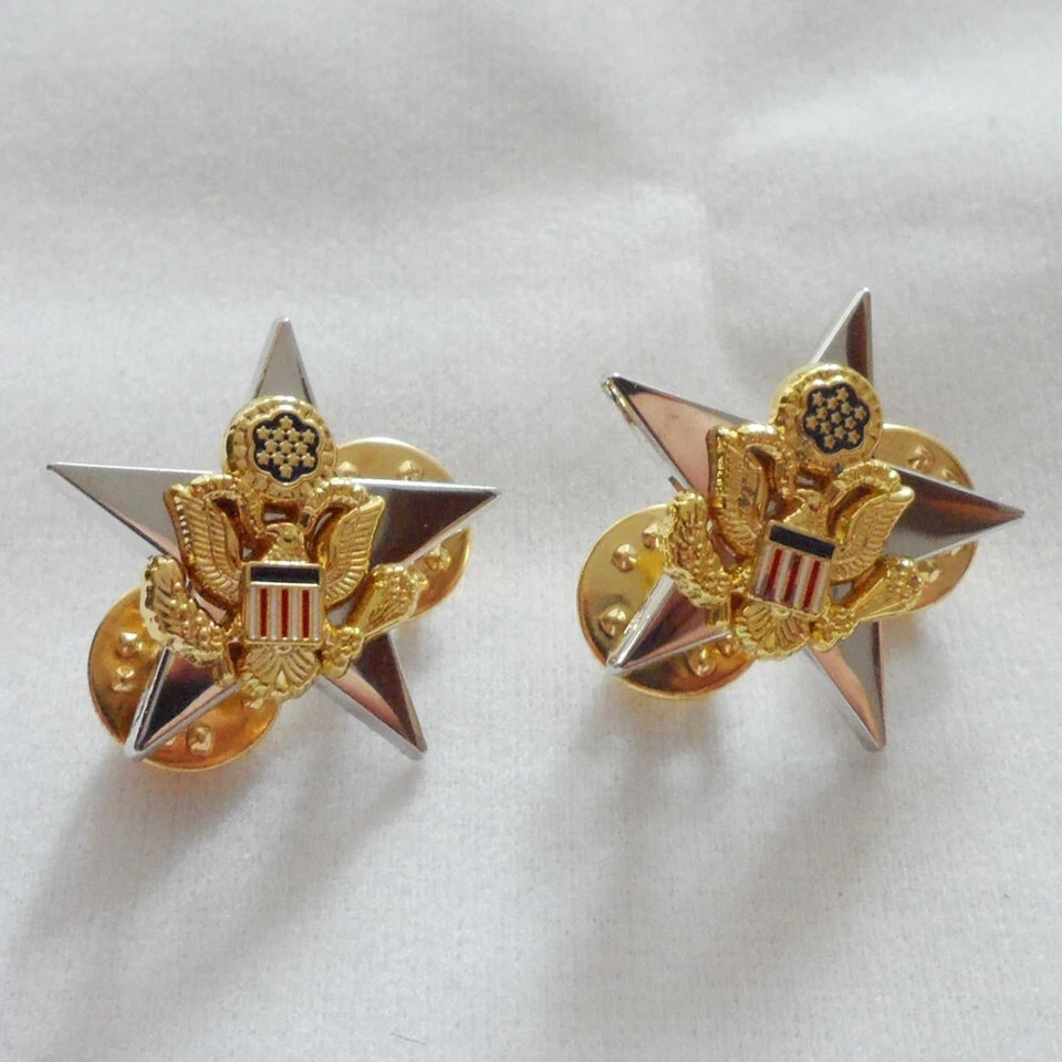 Pair U.S. Army Rank insignia Rank US Army General Staff Rank Badge Pins
