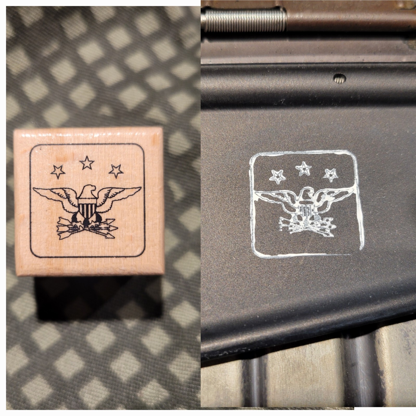 1  inch Department of Defense Acceptance Ink Stamp Eagle 3 stars