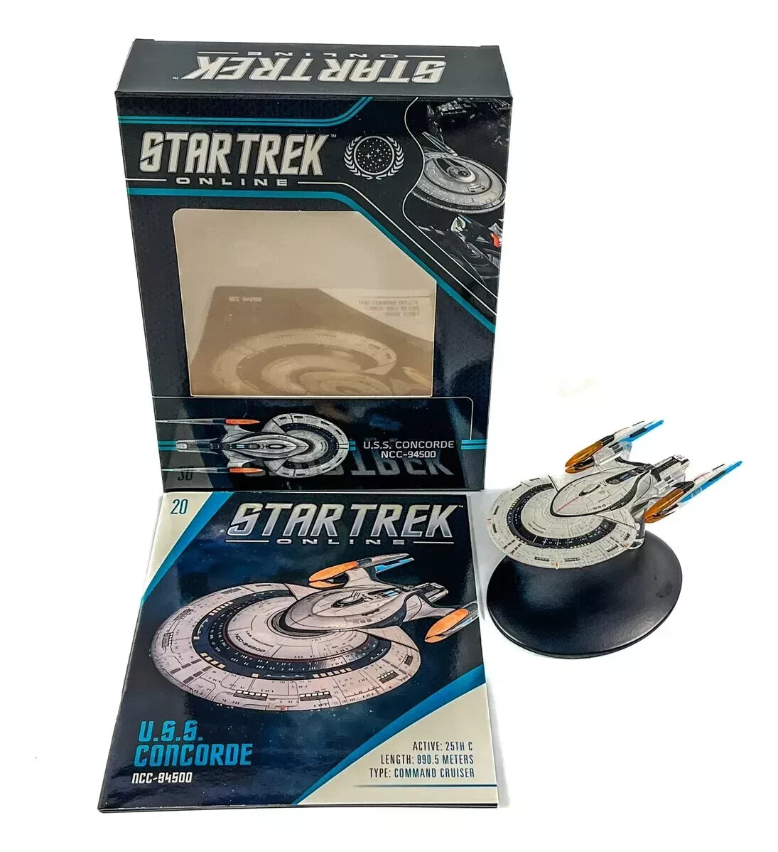 U.S.S. Concorde NCC-94500 Star Trek Online Boxed Eaglemoss Model #20 & Magazine