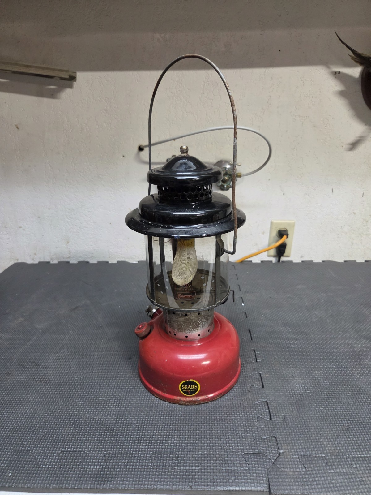 Vintage Sears Camping  Lantern Red And Black  AS IS UNTESTED