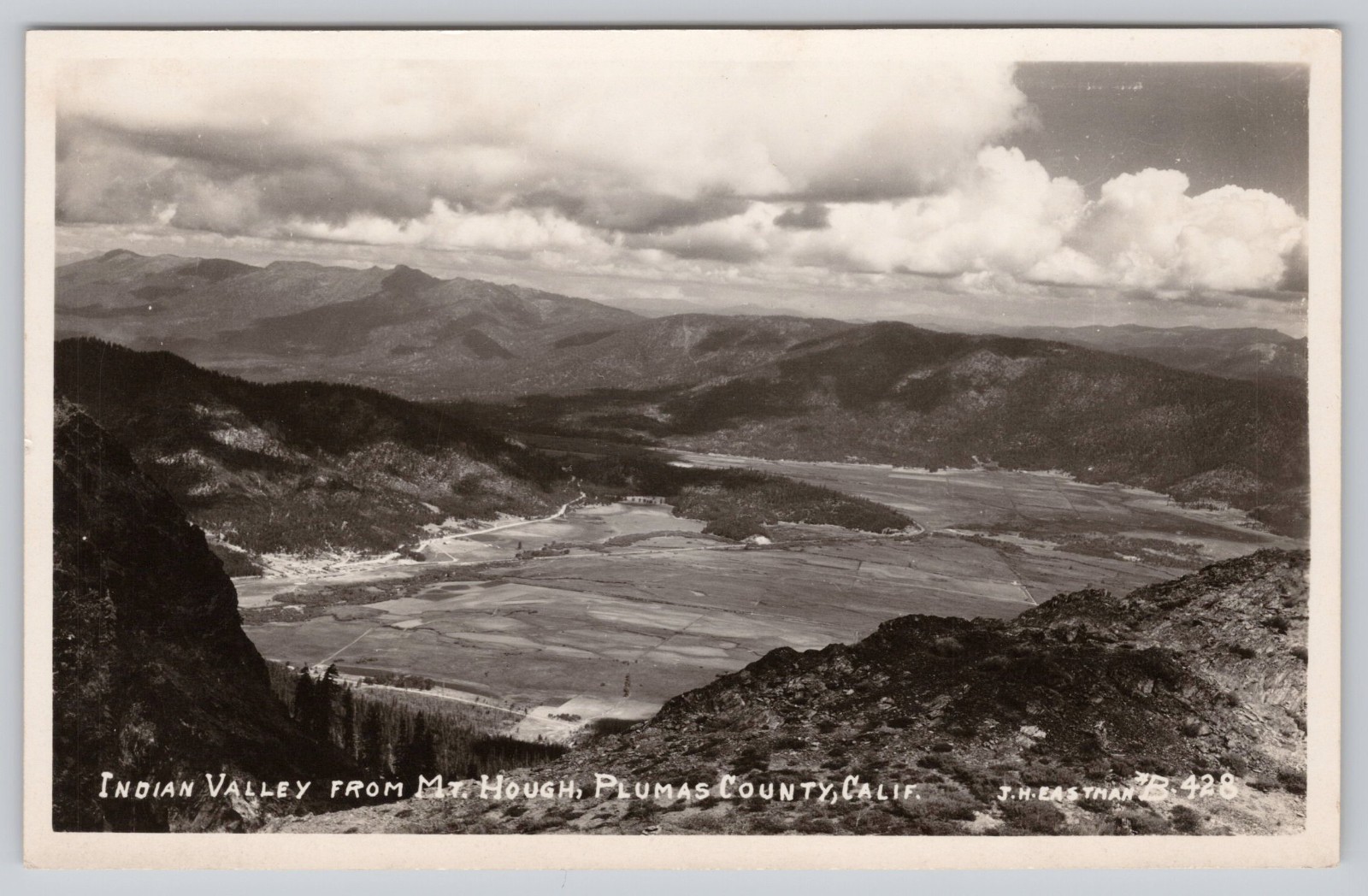 Indian Valley View from Mt Hough Plumas County California Eastman RPPC Postcard