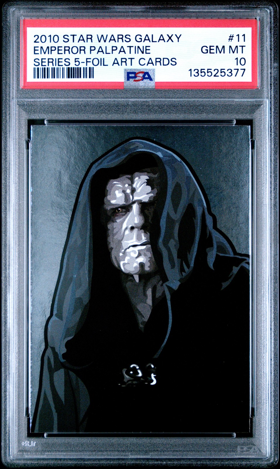 2010 Topps Star Wars Galaxy Series 5 Foil #11 Emperor Palpatine POP 2 PSA 10
