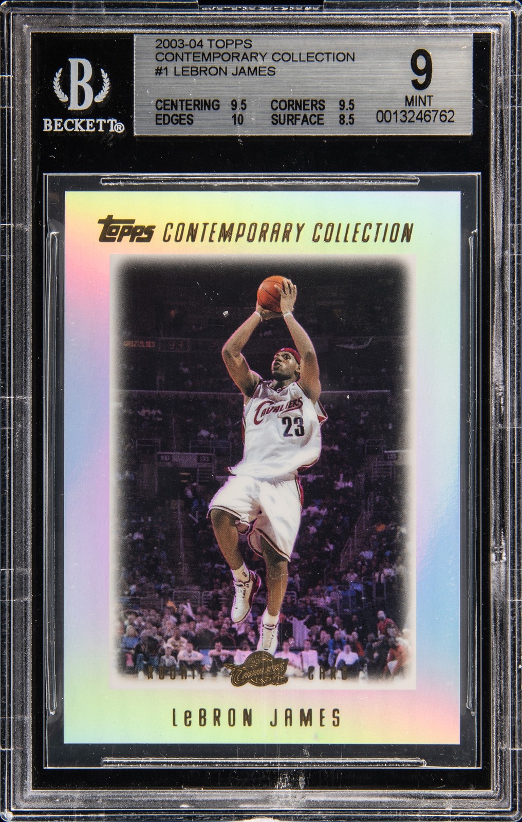 2003-04 TOPPS CONTEMPORARY COLLECTION #1 LEBRON JAMES BGS 9