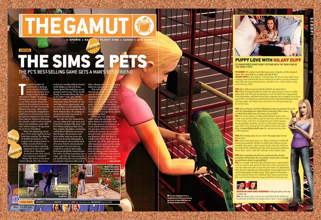 2006 Sims 2 The Pets PC Original Advertisement / Retro Promo vr1