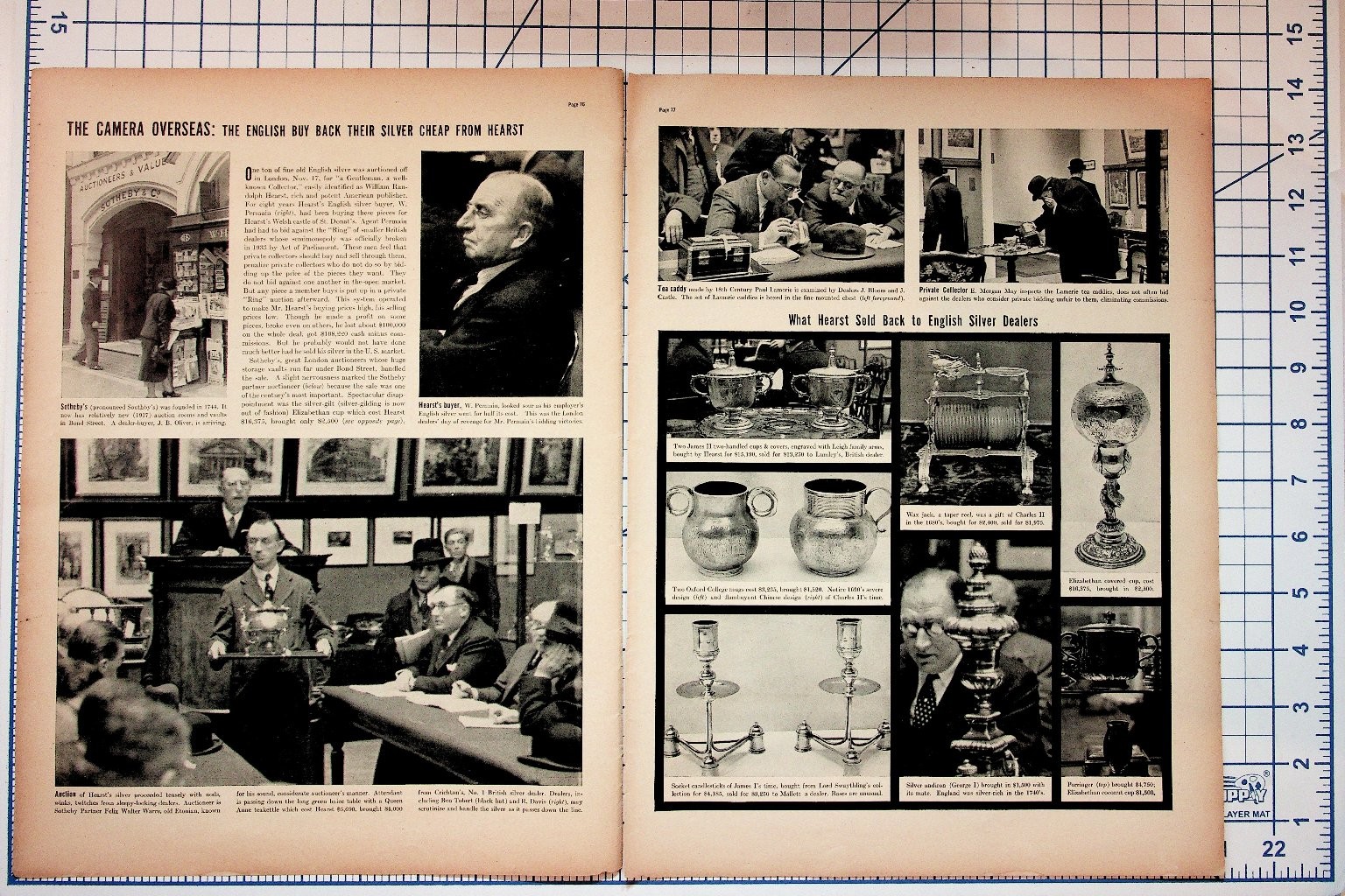1930s Magazine Page Hearst English Silver Auction Sotheby's Antiques Ephemera