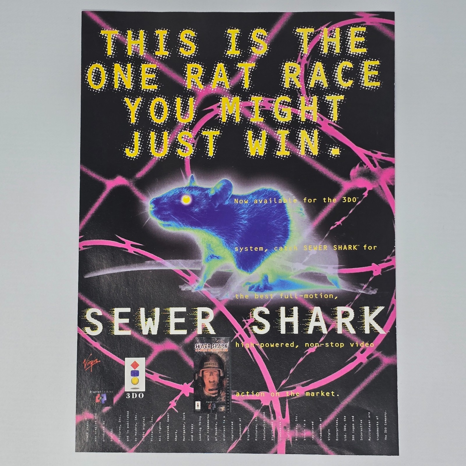 Sewer Shark 3DO Rat Race Print Ad/Poster