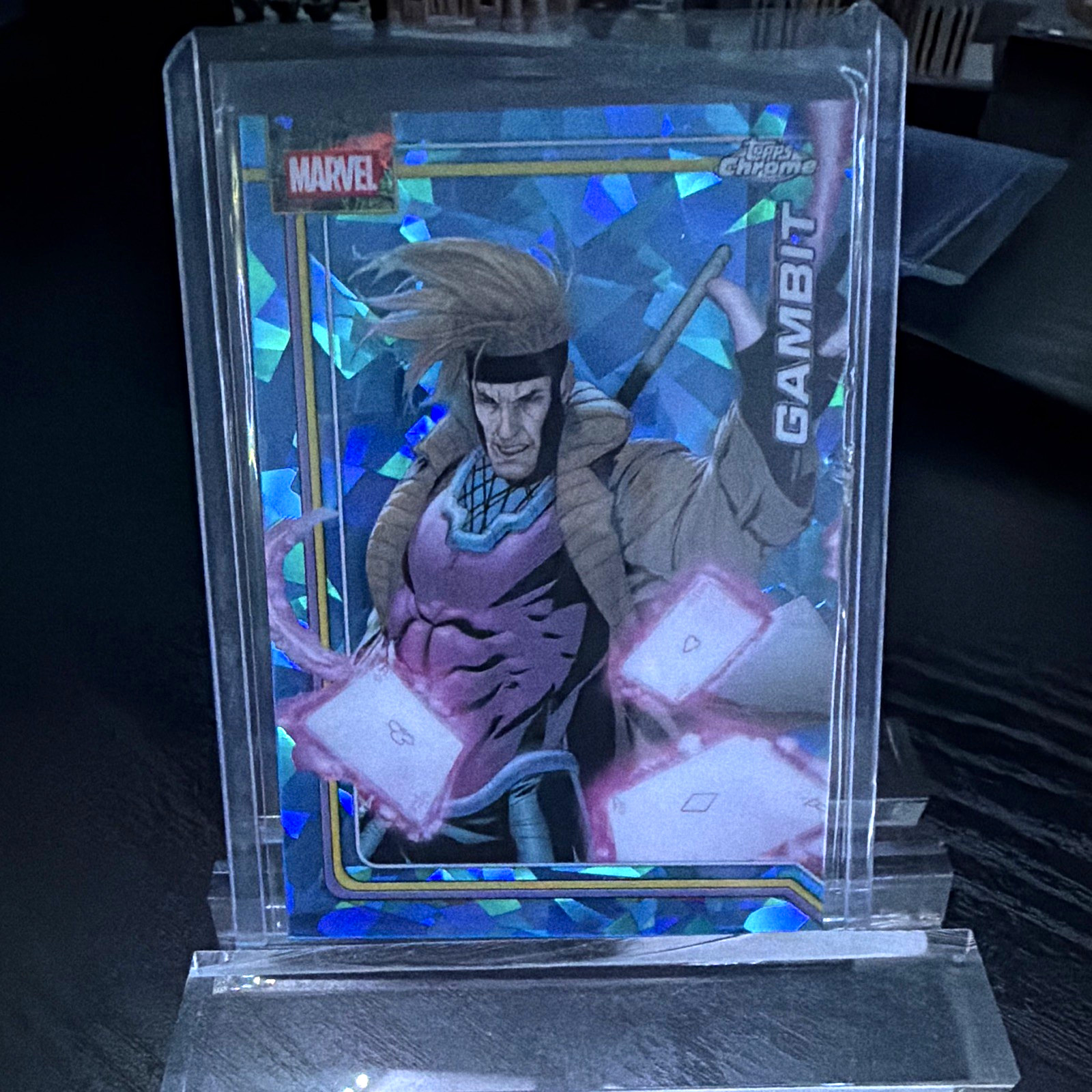 2026 Topps Chrome Sapphire X-Men Gambit #039 Hologram Trading Card