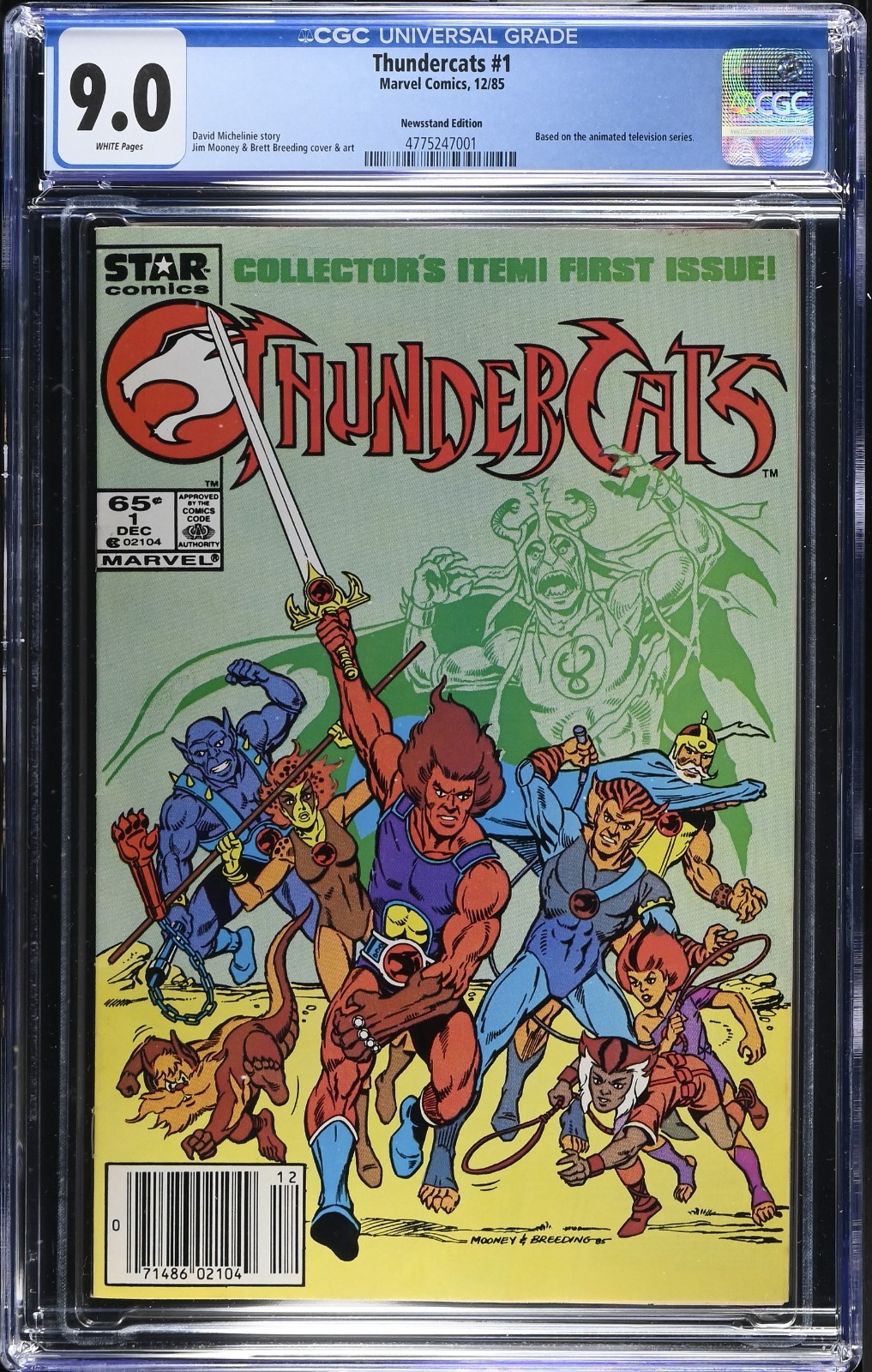 Thundercats #1 Newsstand CGC 9.0 1st App. TV Series Marvel Comics 1985