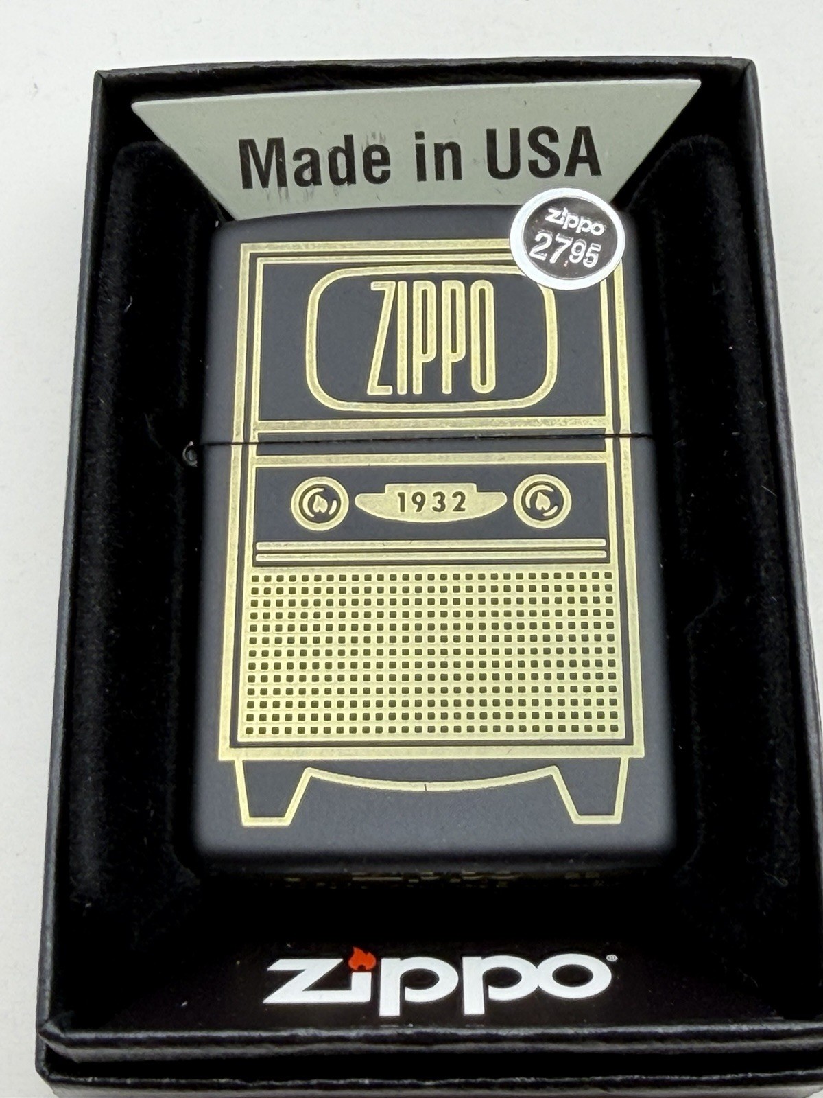Retro Vintage TV Television Design Black Matte Zippo Lighter New 48619 B74